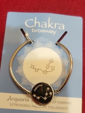 BroSway Chakra Aquarius Silver-Tone Zodiac Bracelet